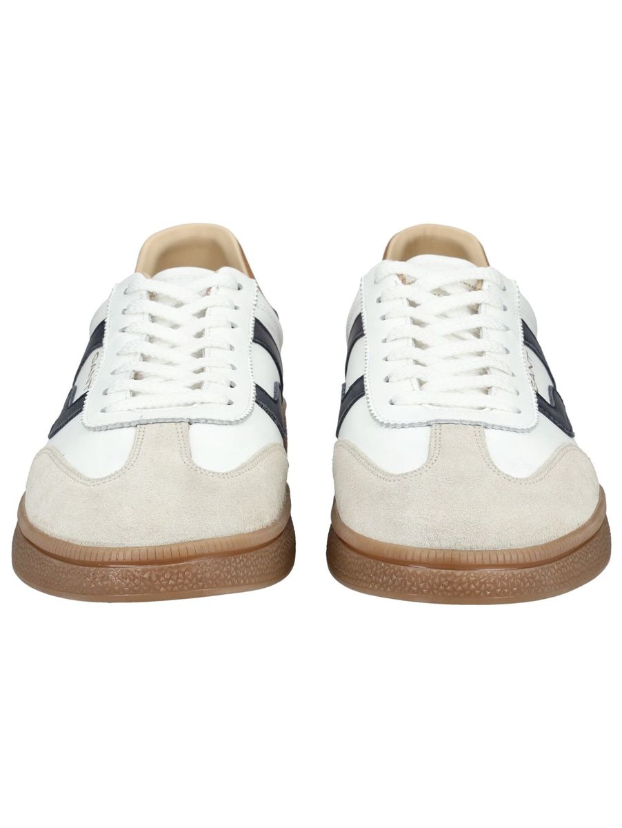 Low-Profile Leder Sneaker mit Wildleder-Detail