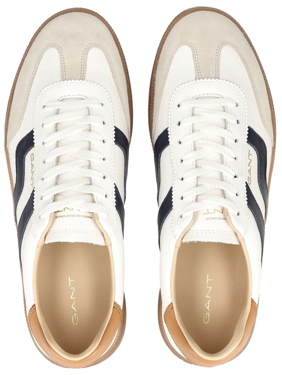 Low-Profile Leder Sneaker mit Wildleder-Detail