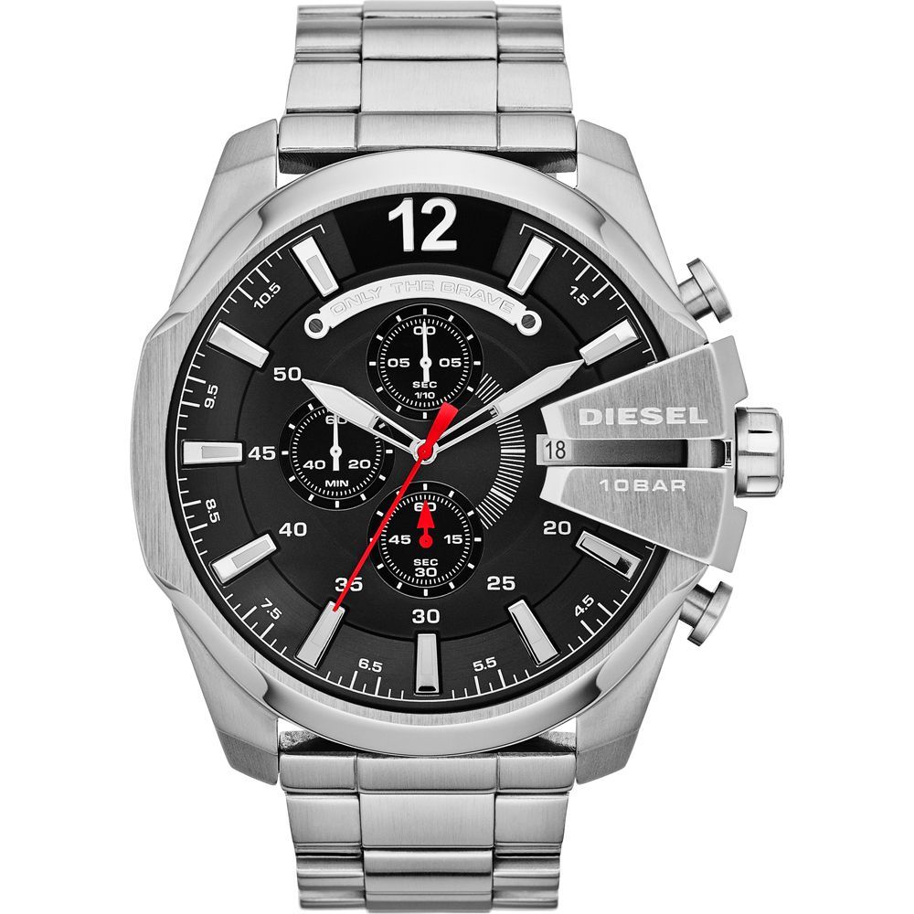 Silberne Chronograph Uhr aus Edelstahl