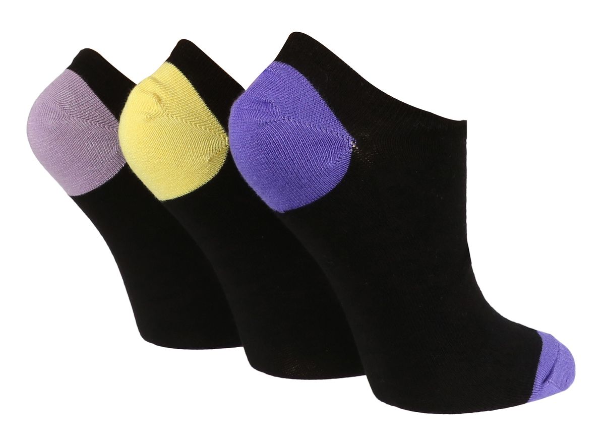 Wild Feet - 3er-Pack Damen atmungsaktiv Bambus Low Cut Trainer Socken