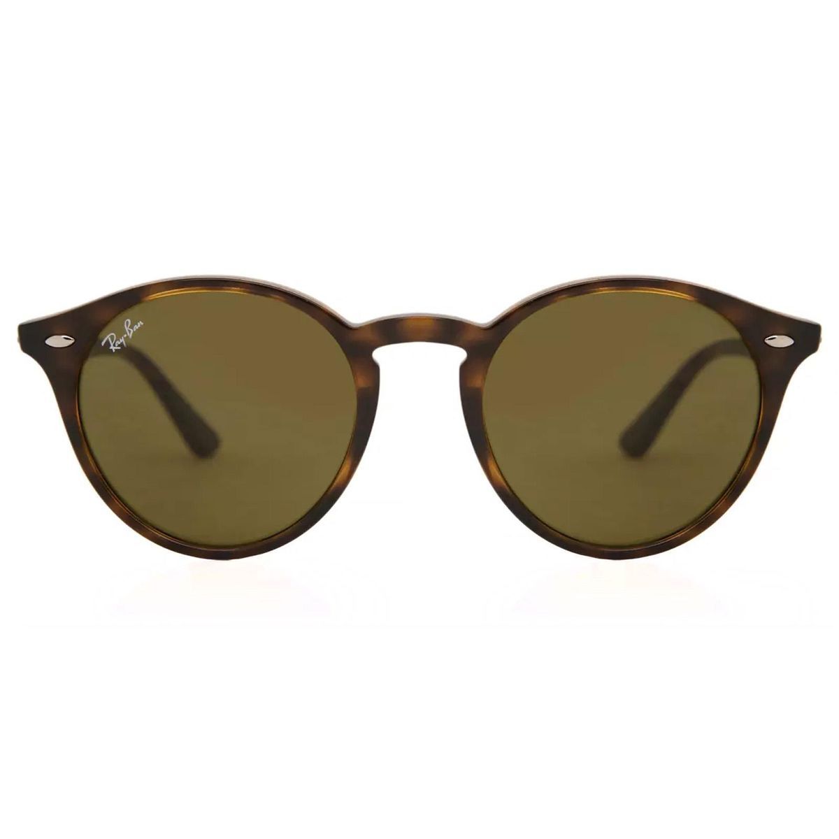 Runde Schildpatt-Sonnenbrille mit braunen Gläsern