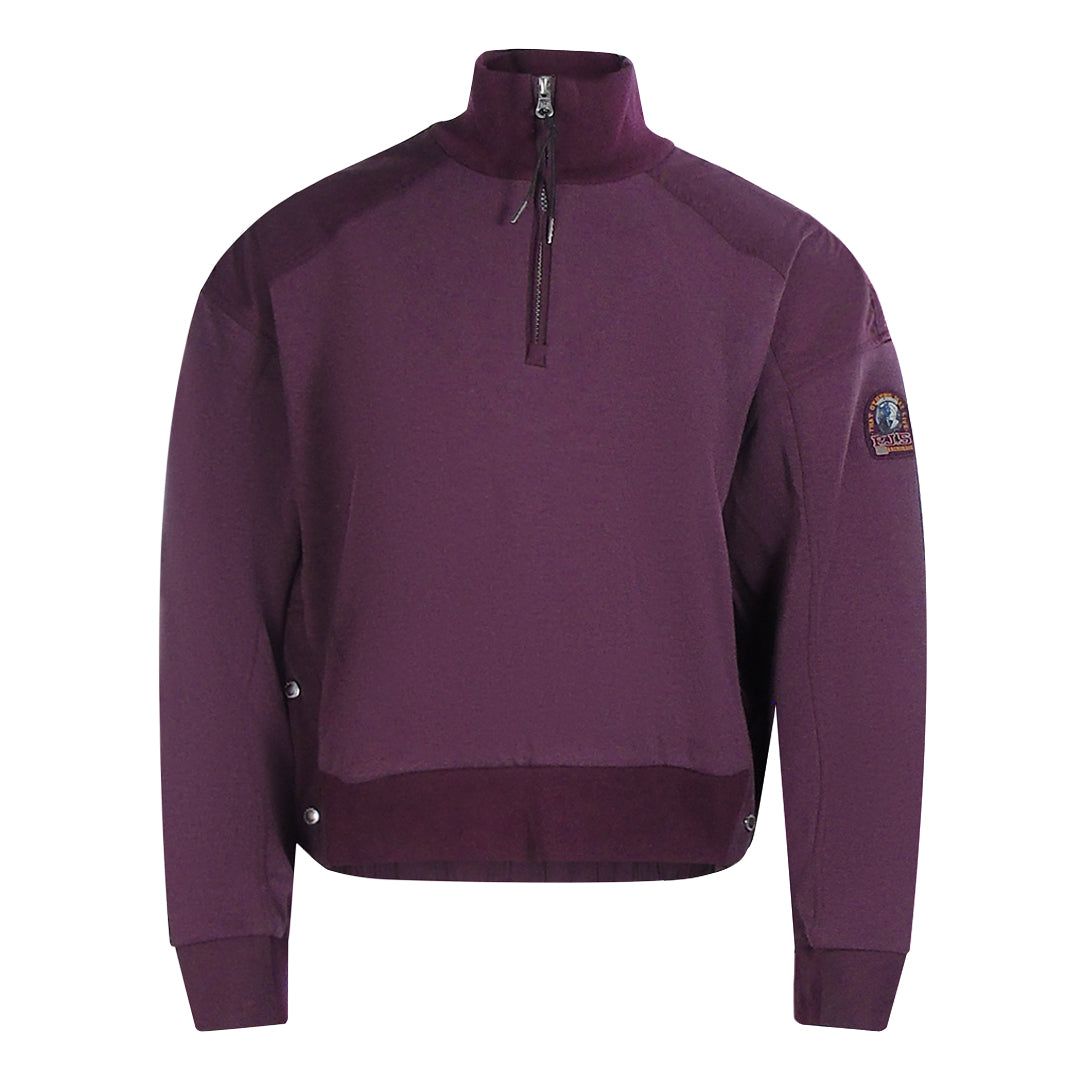 Fleece-Sweatshirt mit Viertelreißverschluss und Rollkragen
