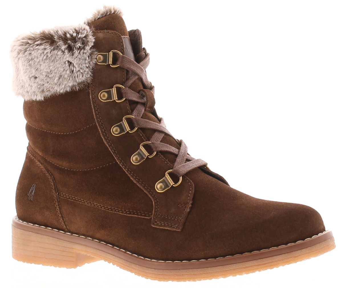 Hush Puppies Florence Leder Damen Schokoladenstiefel
