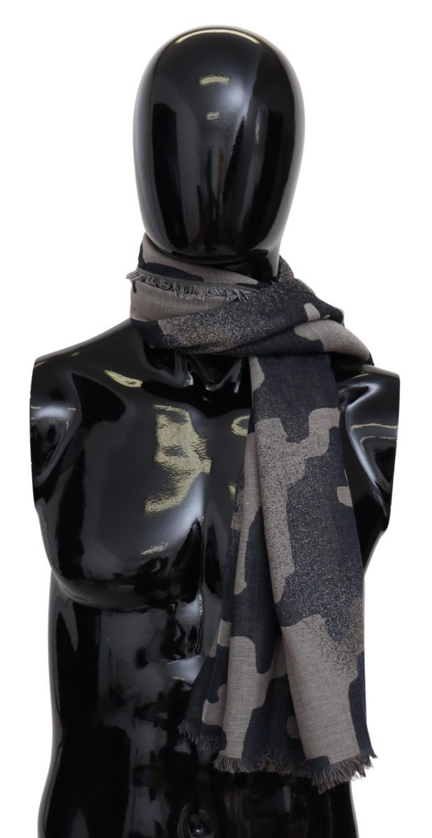 Châle unisexe en laine camouflée multicolore Missoni pour homme