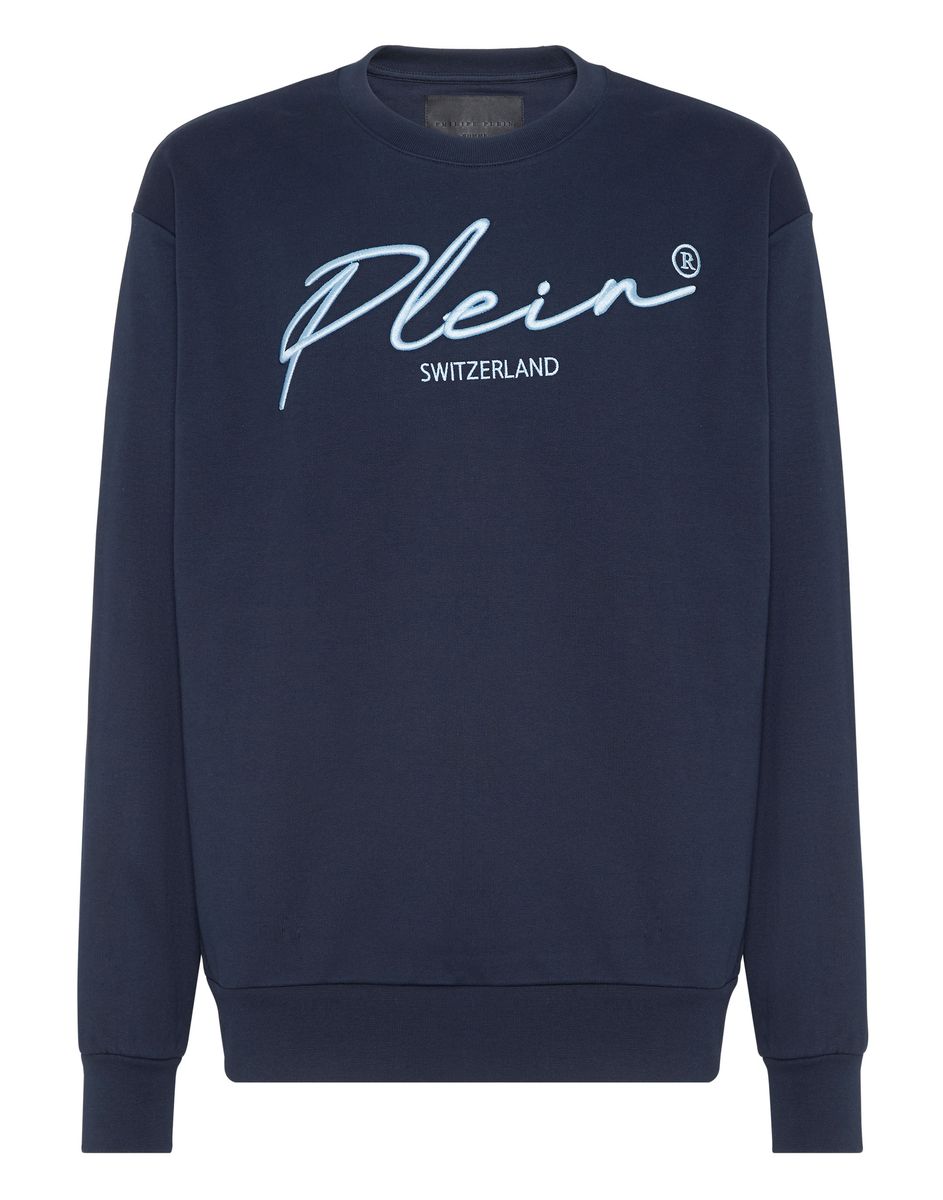 Crewneck-Sweatshirt mit Signature-Stickerei