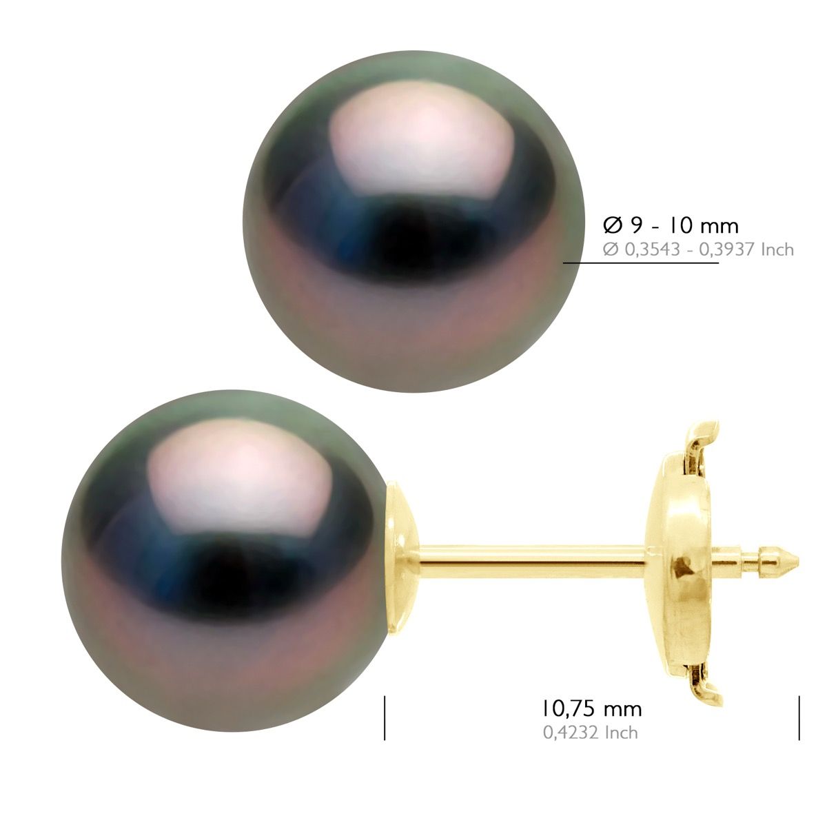 Elegante Ohrstecker mit Tahiti-Zuchtperlen