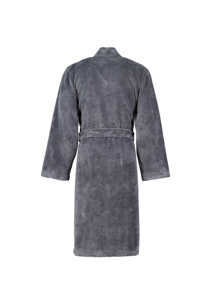 Cawö Bademantel, Bindegürtel, für Herren, grau, 46/48