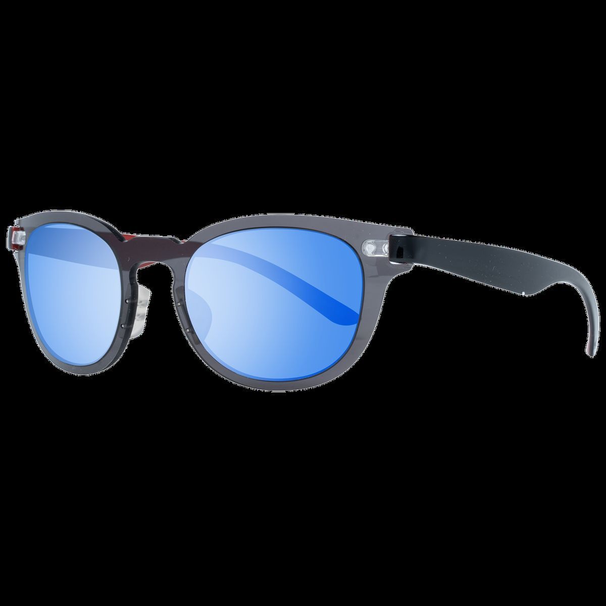 Runde Sonnenbrille mit blauen Gläsern