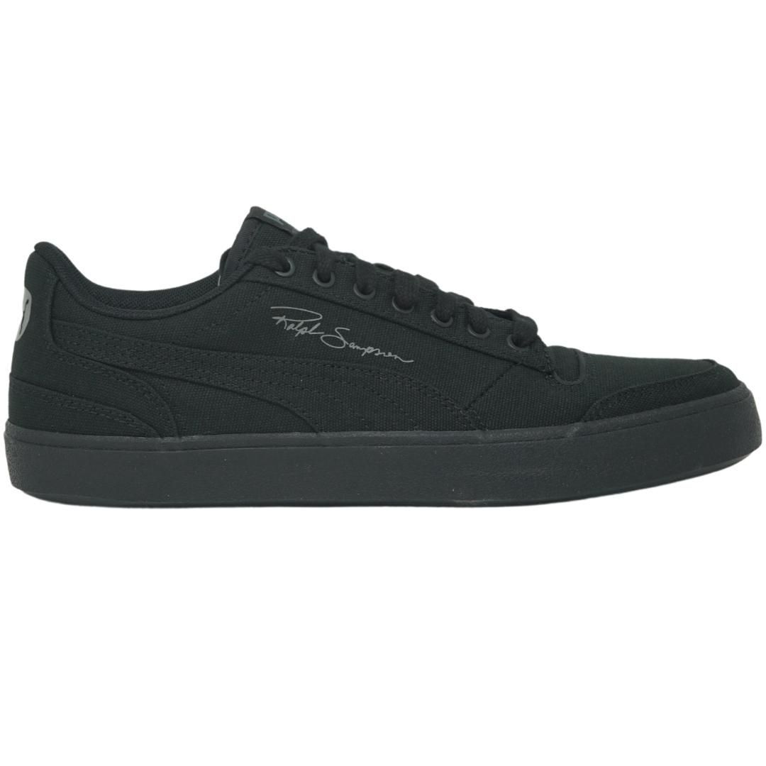 Schwarze Canvas Low-Top-Sneakers