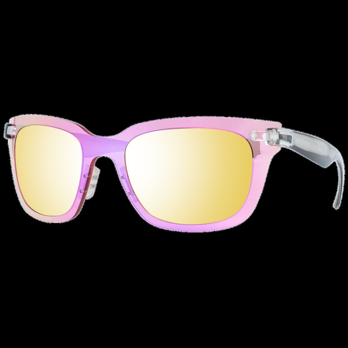 Sonnenbrille mit quadratischem Rahmen und gelben Gläsern