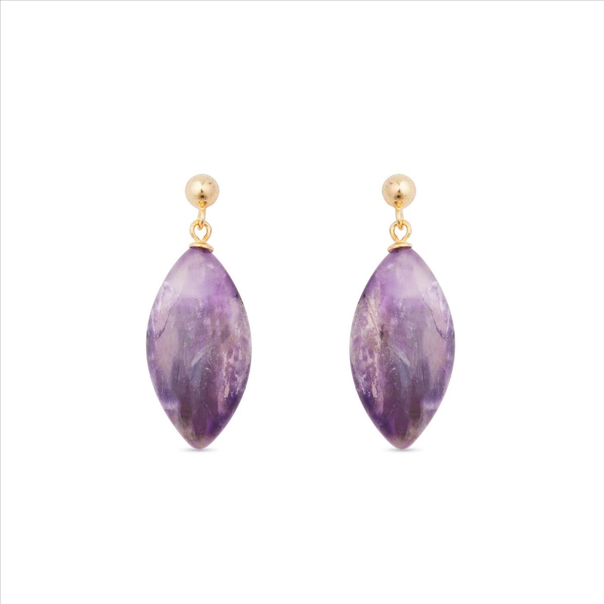 Amethyst-Ohrhänger in vergoldetem Silber