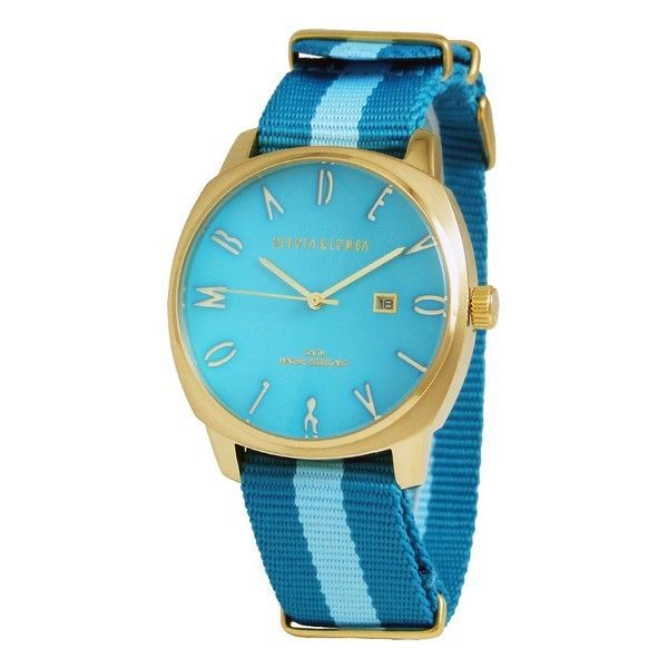 Elegante goldfarbene Uhr mit türkisfarbenem Zifferblatt