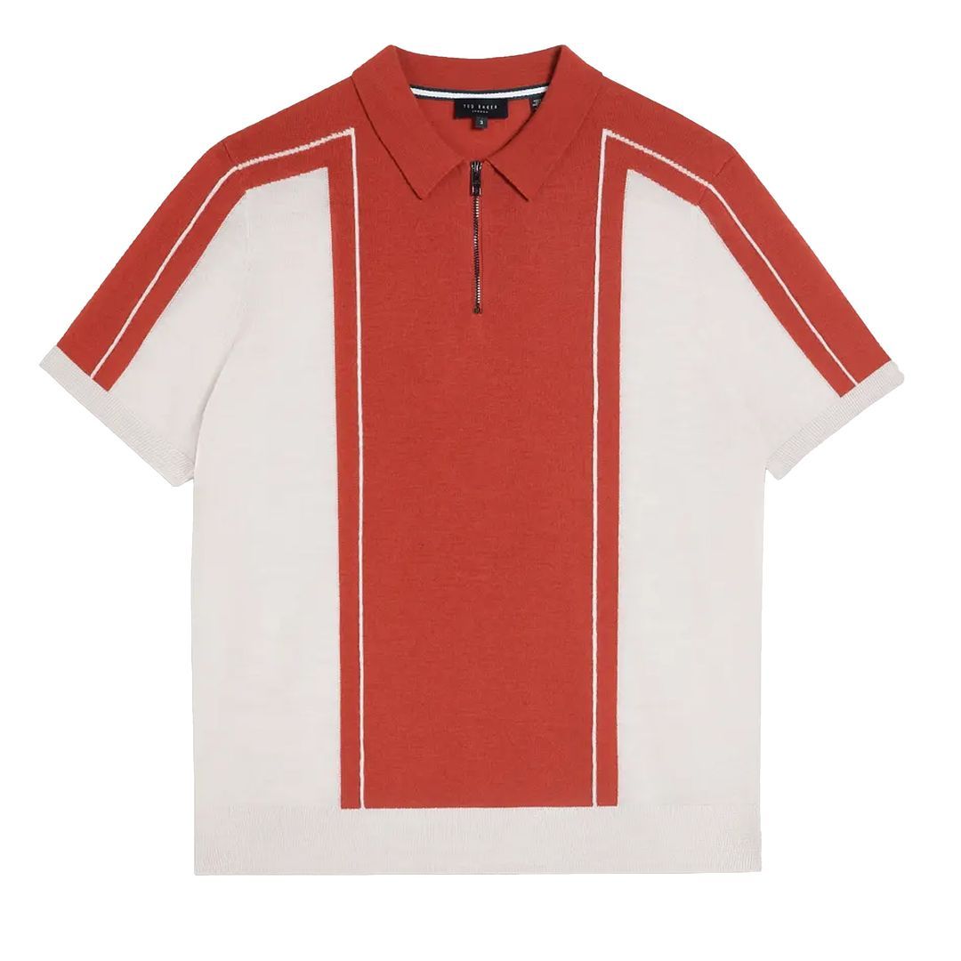 Herren Colorblock Strickpolohemd