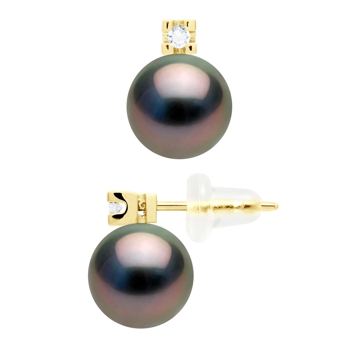 Tahitiperlenohrringe mit Diamanten