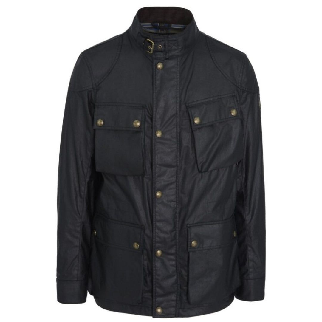 Gewachste Baumwolljacke mit Taschen