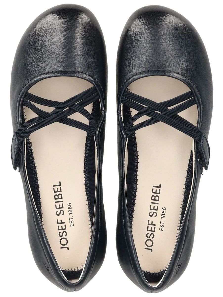 Klassische Ballerinas aus Leder mit Riemen