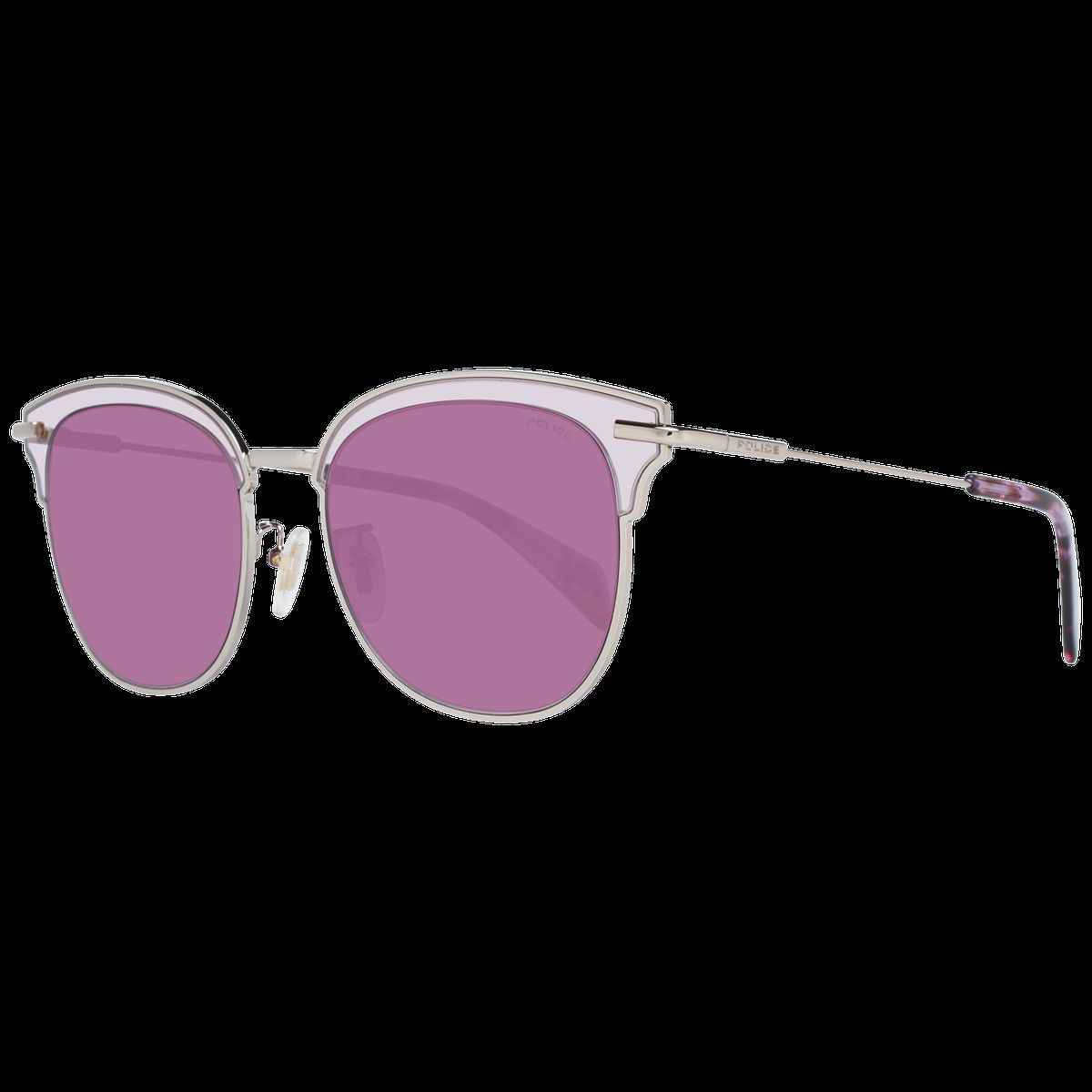 Burgunderfarbene Butterfly-Sonnenbrille mit silbernem Rahmen