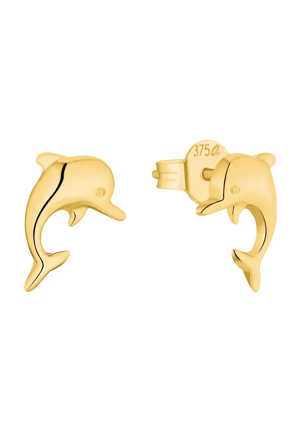 amor Kinder Ohrstecker "Delphin", 375er Gelbgold, GOLD