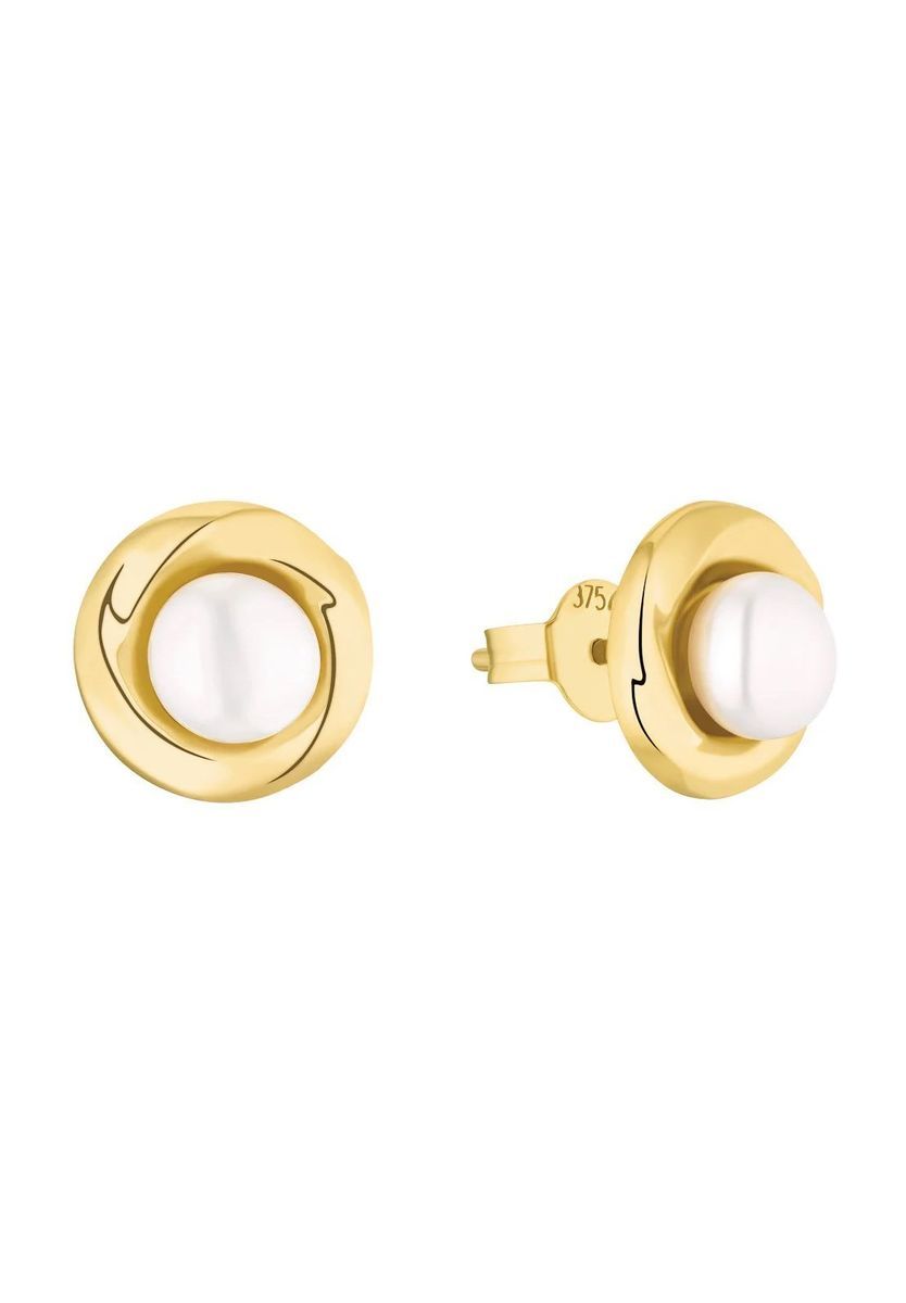 amor Damen Ohrstecker, 375 Gelbgold mit Süßwasserzuchtperlen, GOLD