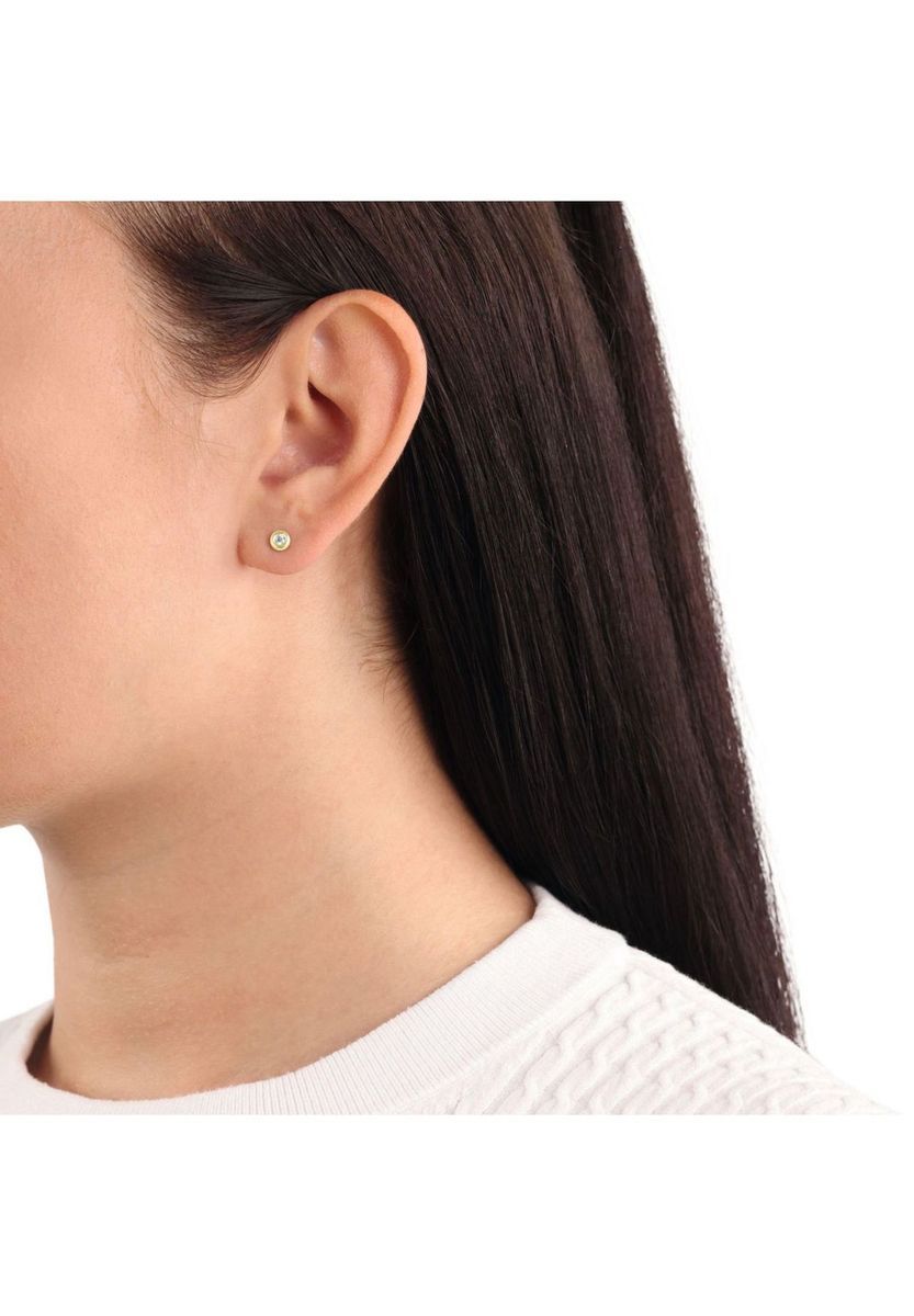 amor Damen Ohrstecker, 375er Gelbgold, gold