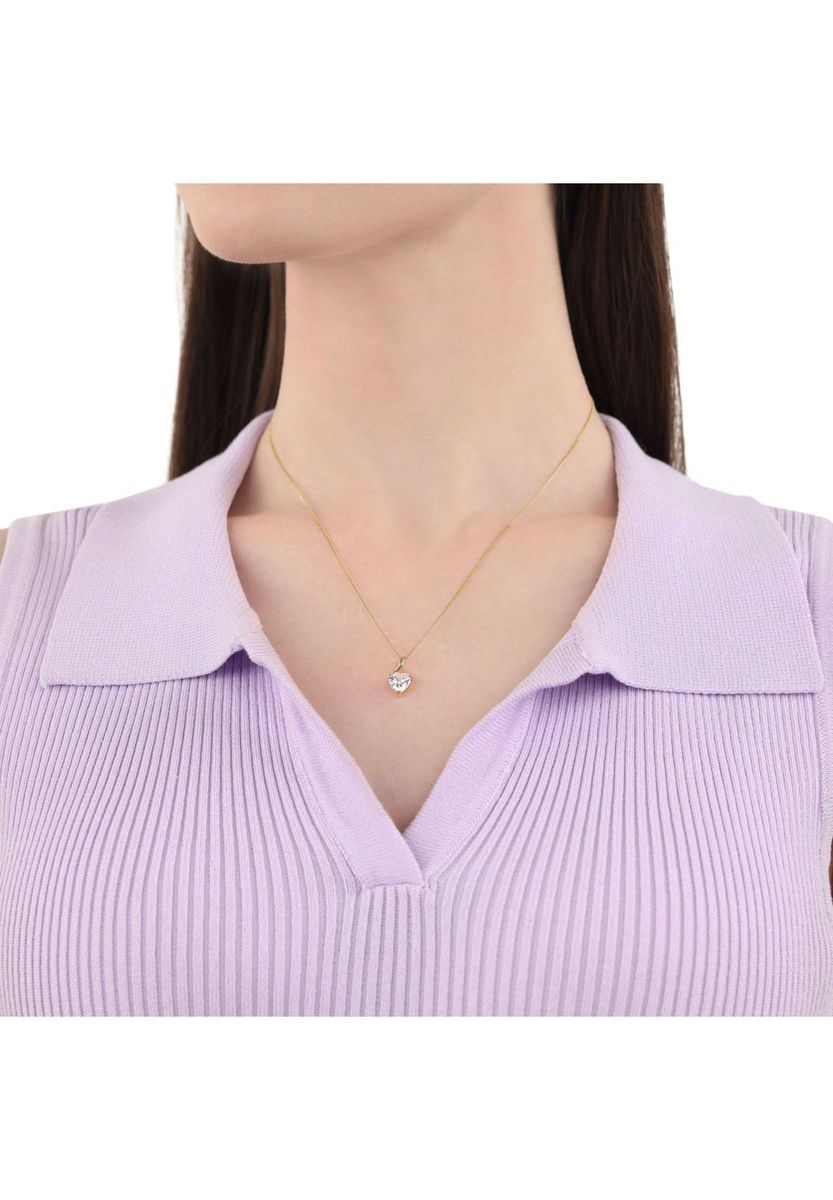 amor Damen Kette mit Anhänger "2014209", 375er Gelbgold, GOLD