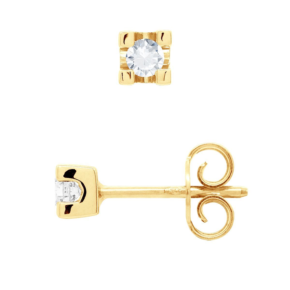 Diamantohrstecker Gelbgold