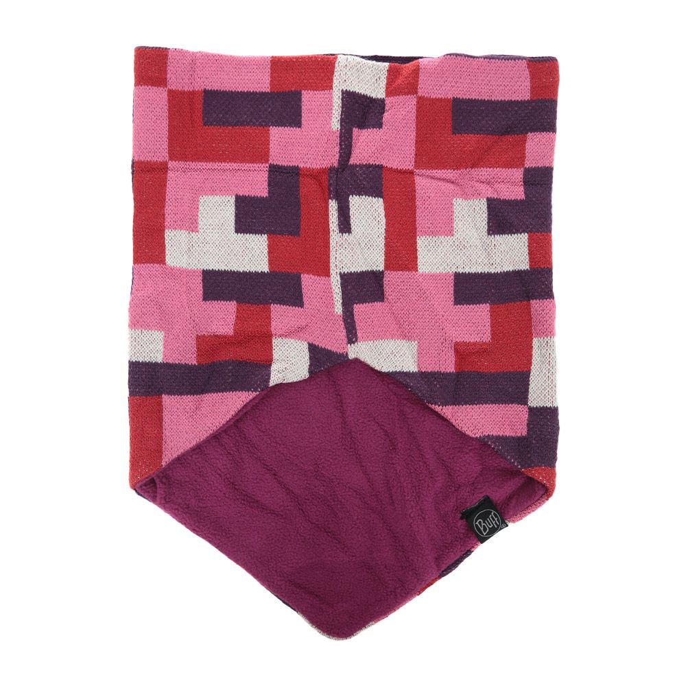 Fleece-gefüttertes Strick-Bandana mit Geometriemuster