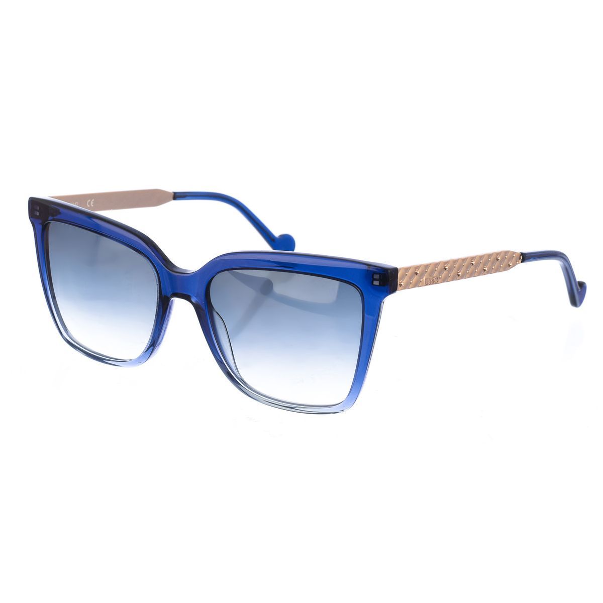 Quadratische Acetat-Sonnenbrille mit Metalldetails