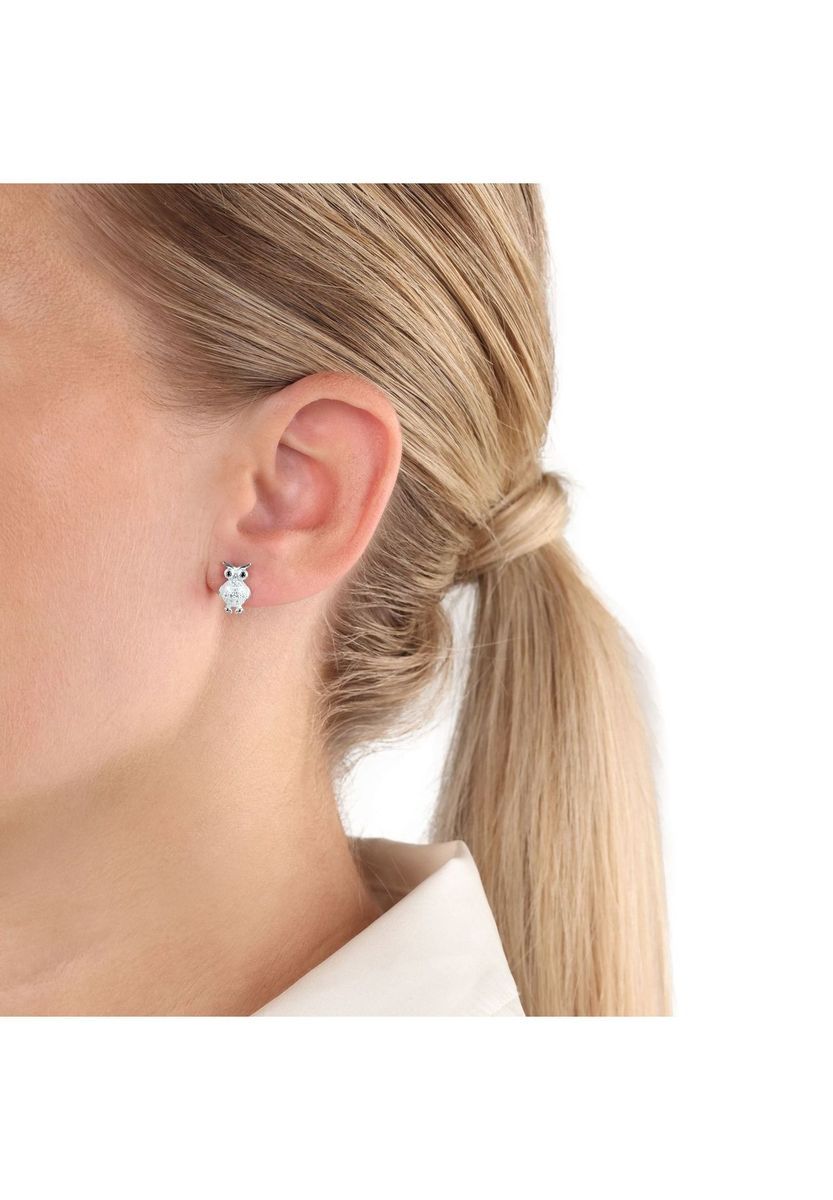 amor Damen Ohrstecker "Eule", 925er Silber, SILBER