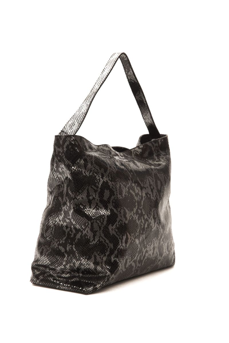 Hobo-Tasche aus Leder mit Python-Print