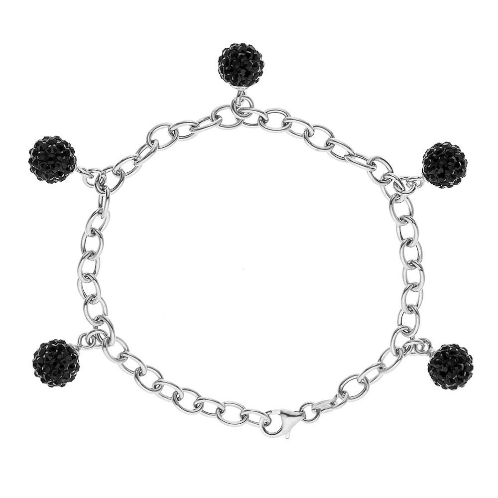Kristallkugel Charm Armband Silber