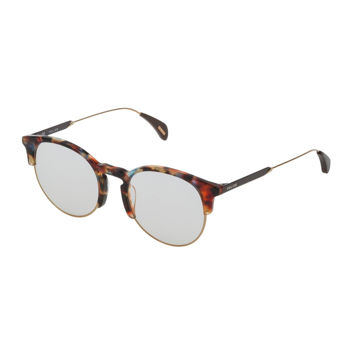 Runde Schildpatt Sonnenbrille mit silbernen Gläsern