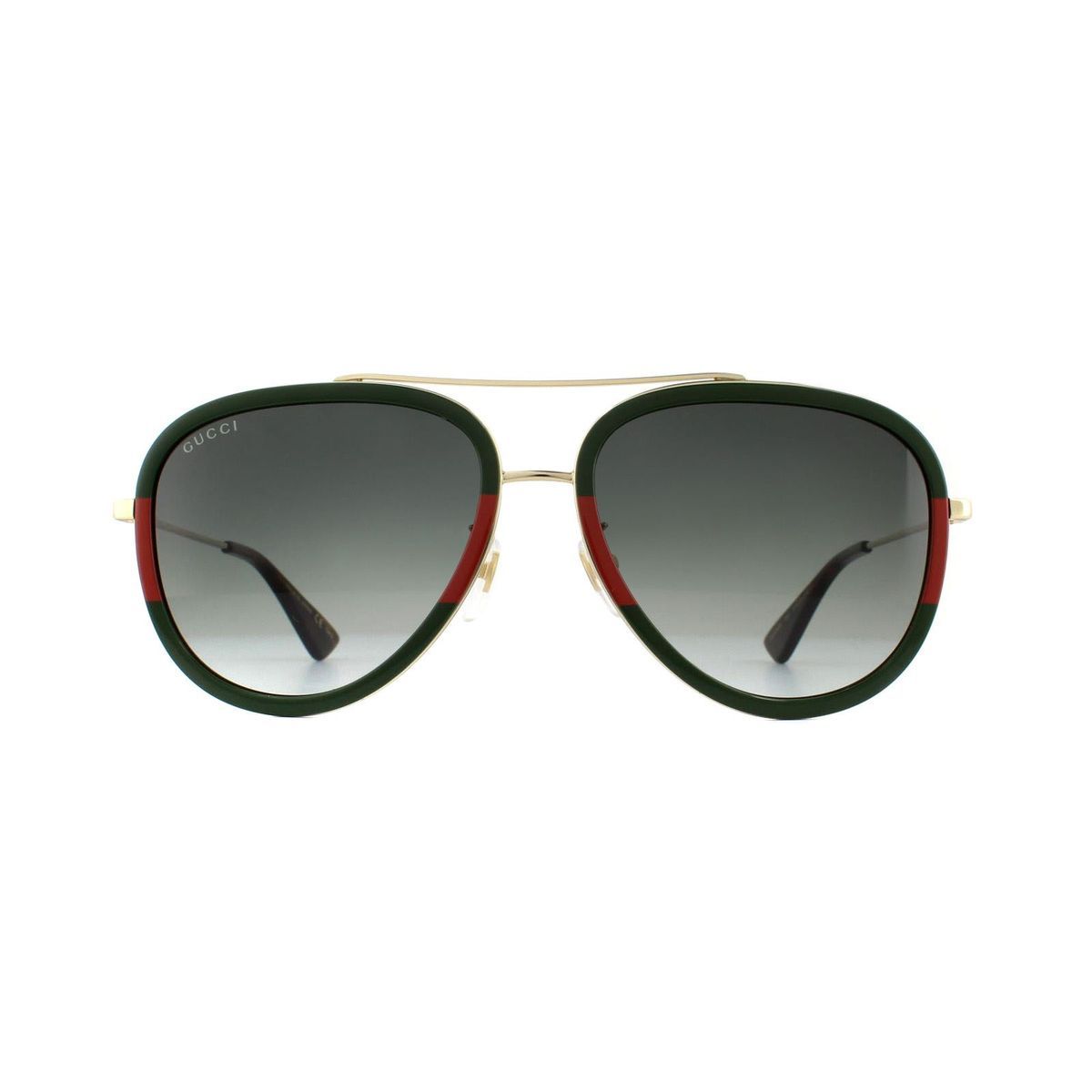 Aviator Sonnenbrille mit grünem und rotem Streifen