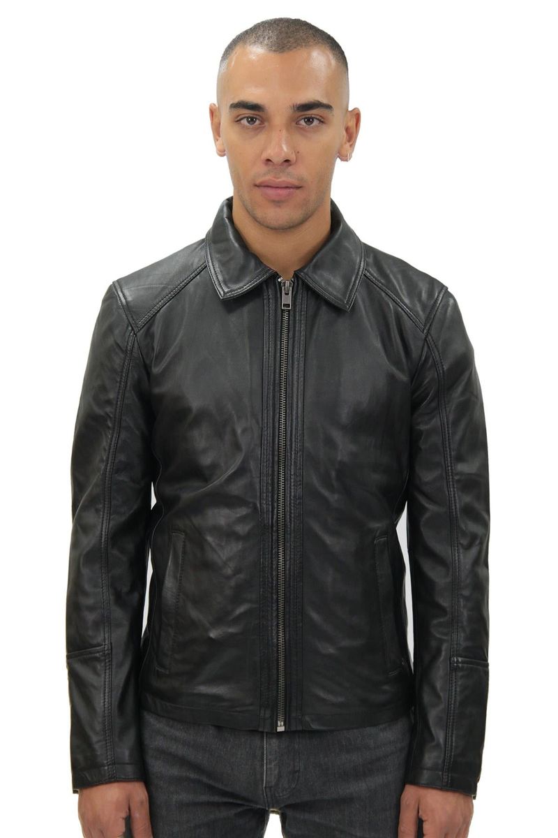 Klassische Harrington Lederjacke für Herren