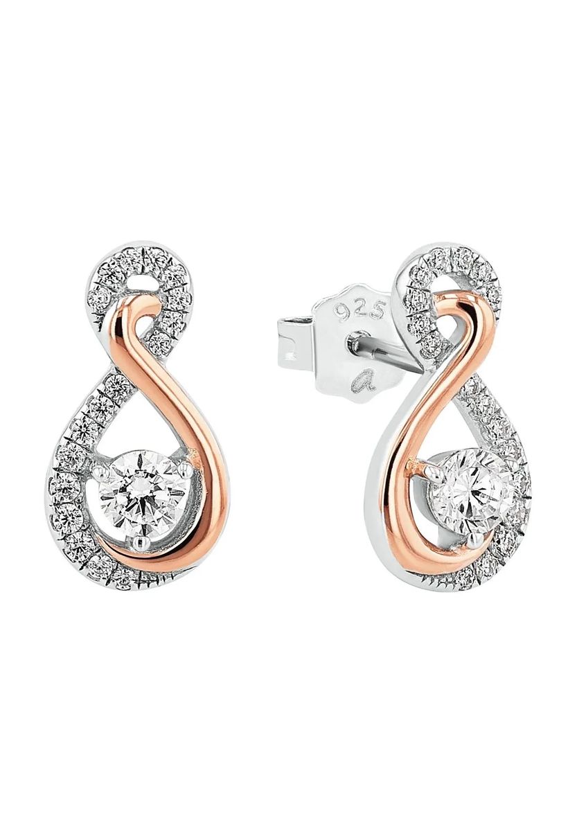 amor Damen Ohrstecker, 925er Silber, BICOLOR, 99