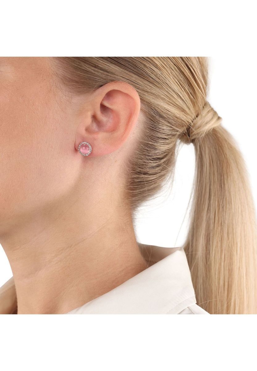 amor Damen Ohrstecker, 925er Silber mit Katzenauge, ROSÉGOLD