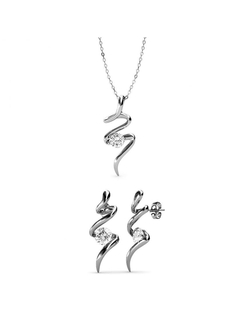 Elegantes Spiral-Kristall Schmuckset