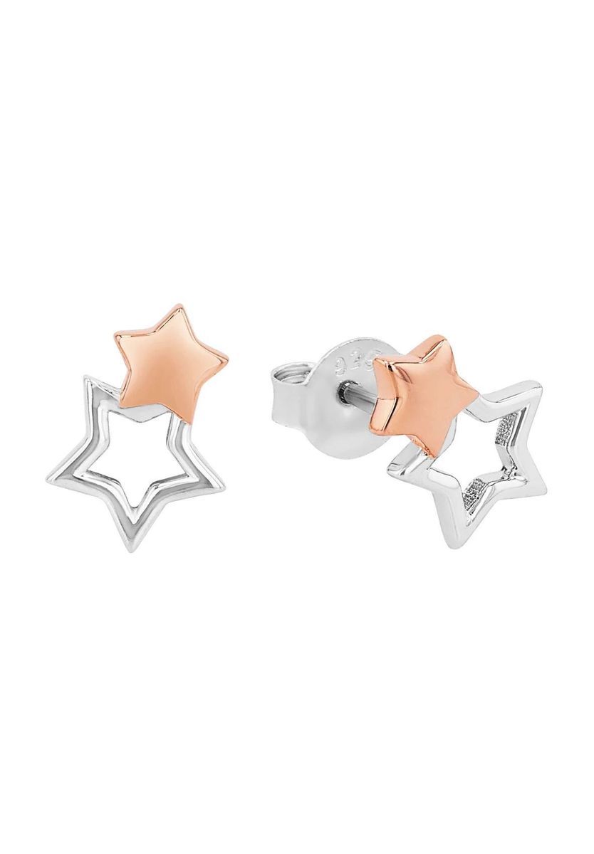 amor Damen Ohrstecker "Stern", 925er Silber, BICOLOR, 99