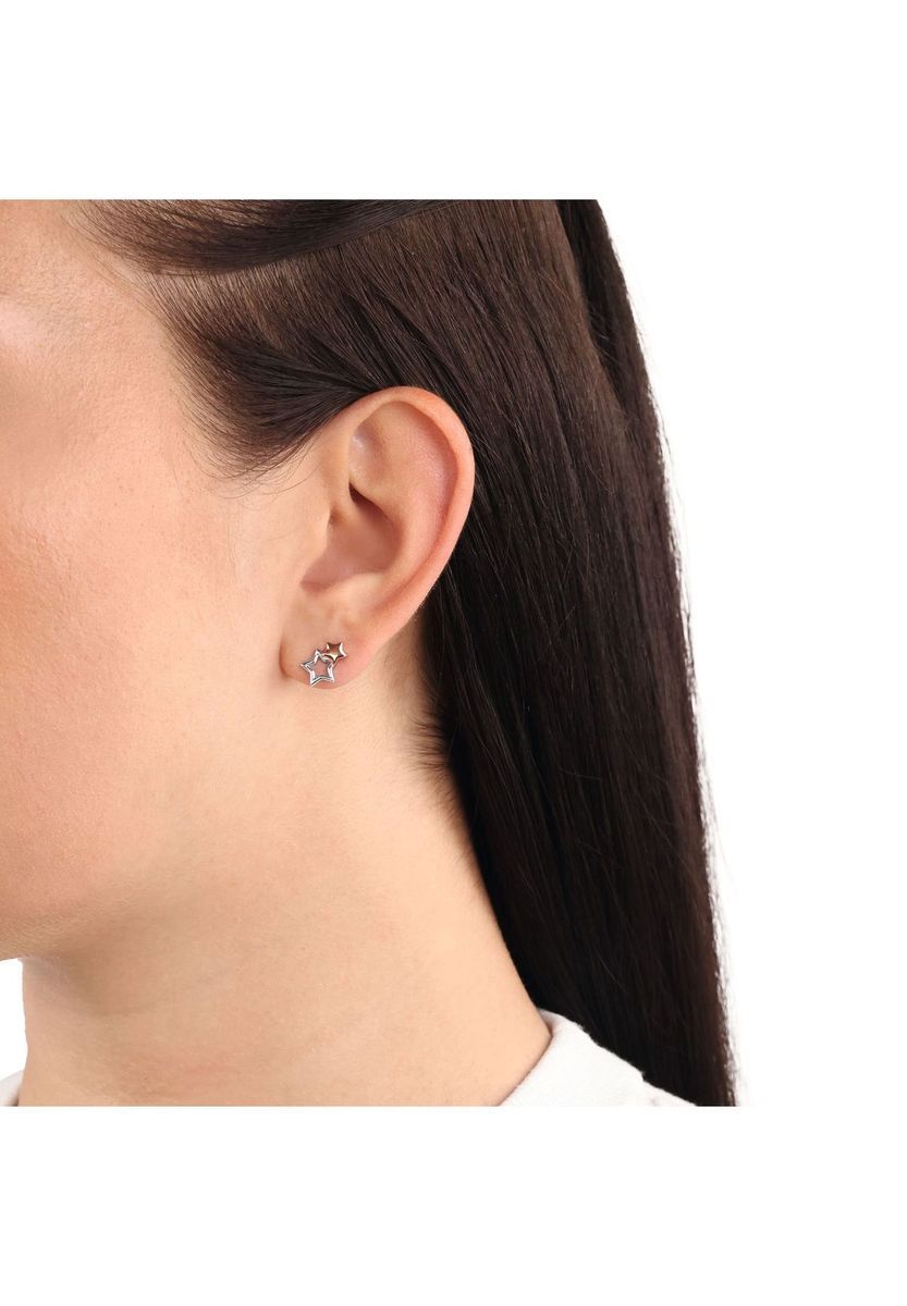 amor Damen Ohrstecker "Stern", 925er Silber, BICOLOR, 99