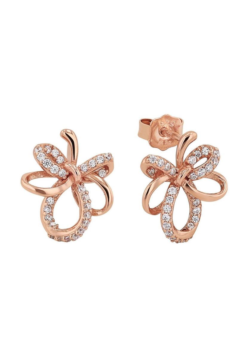 amor Damen Ohrstecker "Blatt", 925er Silber, ROSÉGOLD