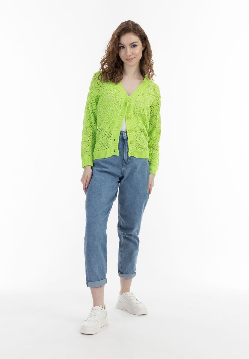 Gehäkelte Strickjacke in Grün