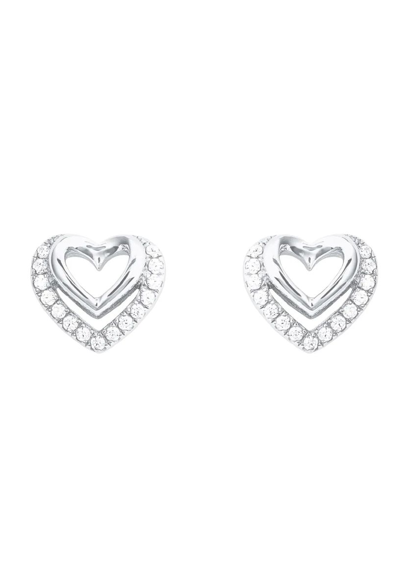 amor Damen Ohrstecker Herz, 925er Silber, silber, 99