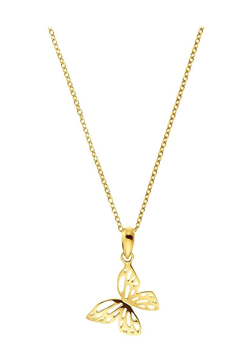 amor Damen Kette mit Anhänger "Schmetterling", 925er Silber, gold