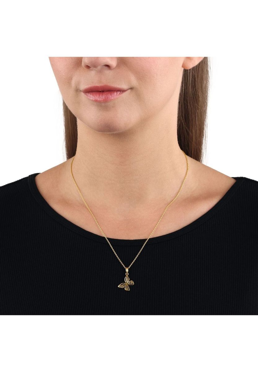 amor Damen Kette mit Anhänger "Schmetterling", 925er Silber, gold