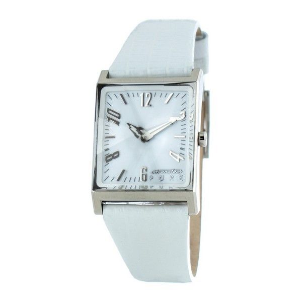 Quadratische Damen-Analog-Uhr mit Lederarmband