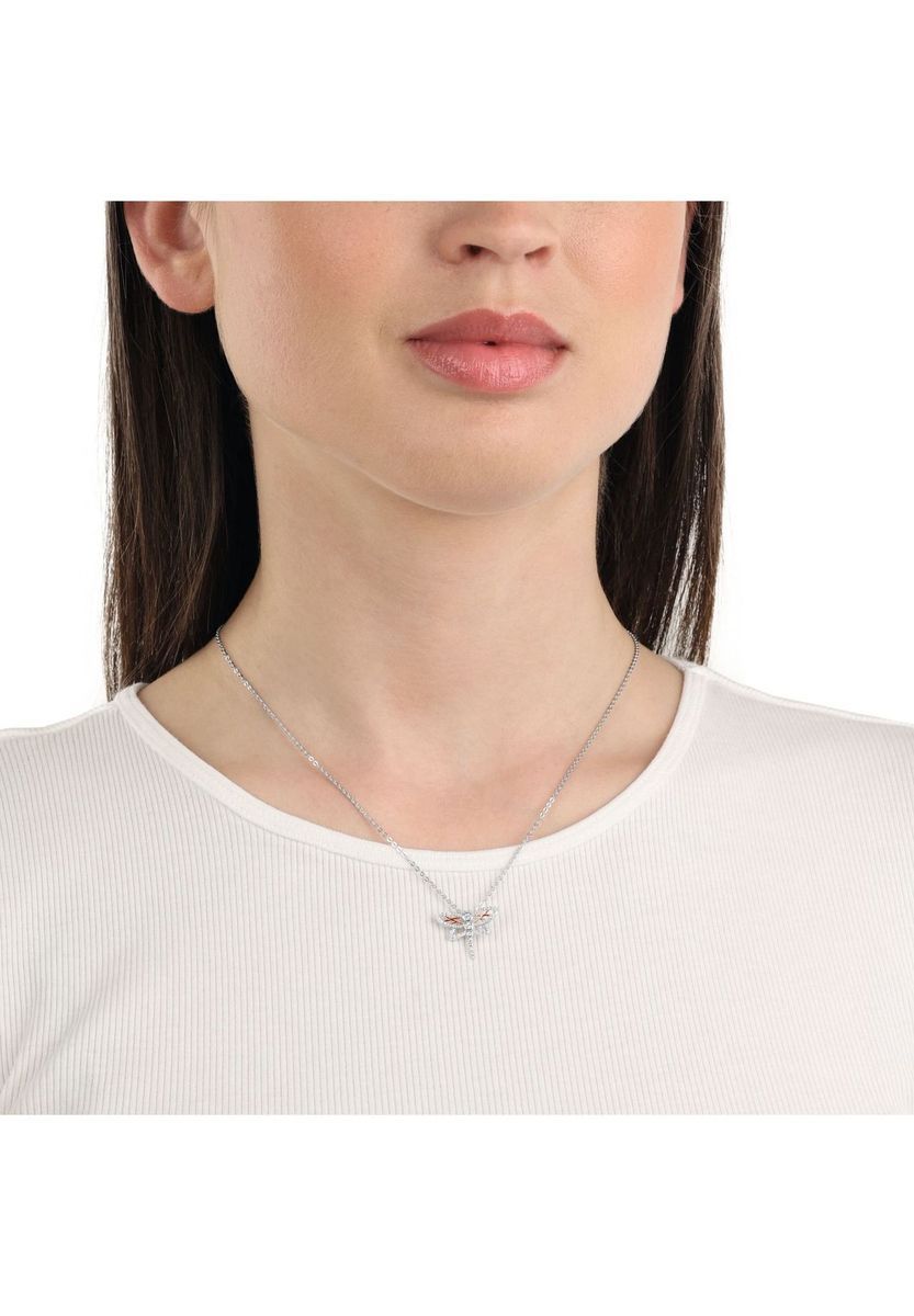 amor Damen Kette mit Anhänger, 925er Silber, BICOLOR