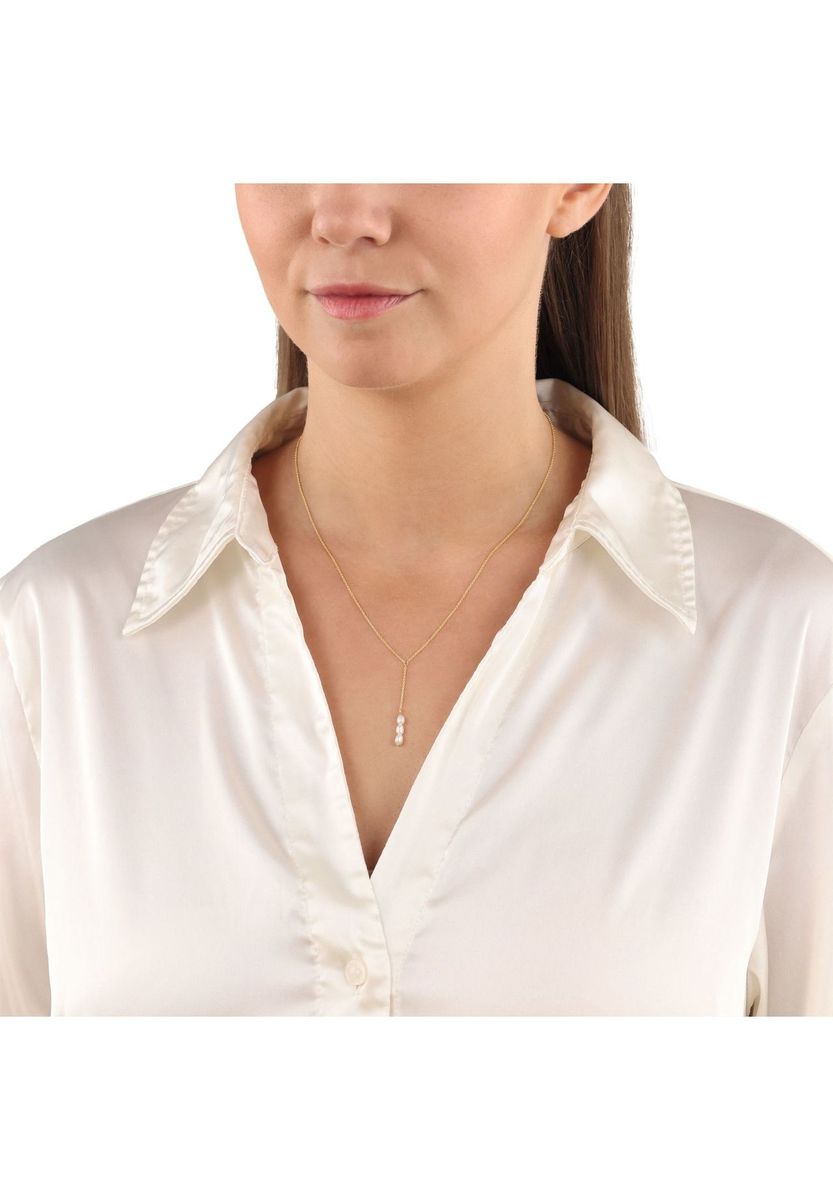 amor Damen Kette mit Anhänger "2034091", 925er Silber Süßwasserzuchtperle, gold