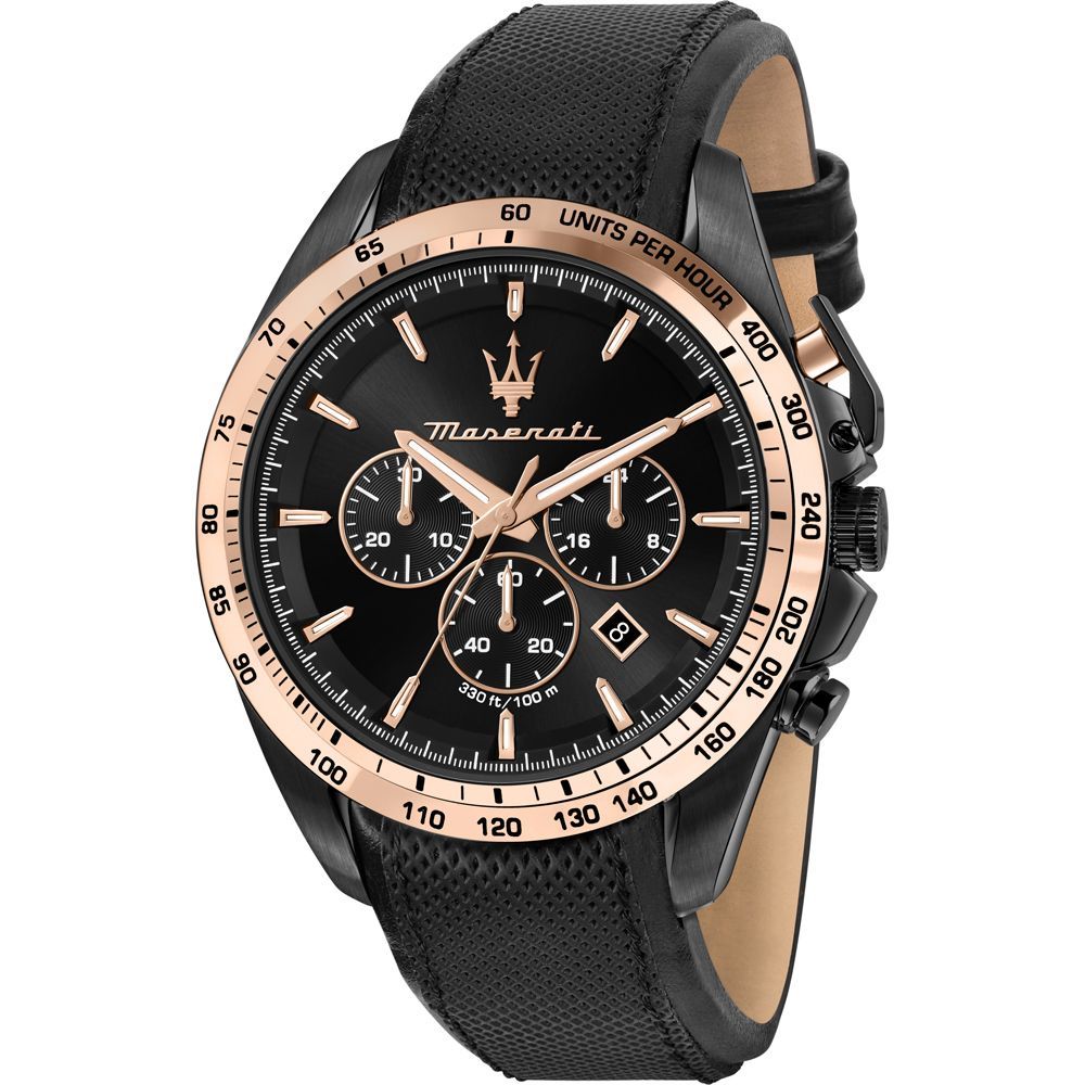 Schwarze Chronographenuhr mit Tachymeter