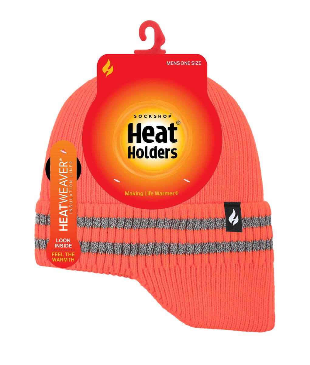 Thermische Rippstrick-Beanie mit Reflexstreifen