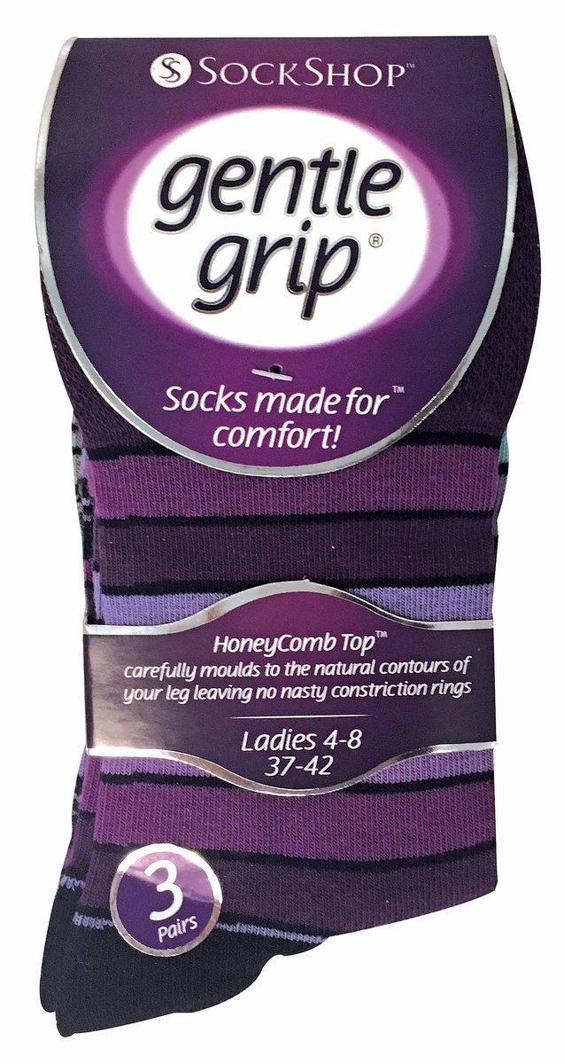 Gestreifte Komfortsocken mit HoneyComb-Bündchen